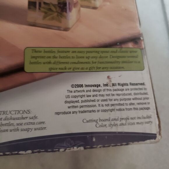 Gourmet Traditions Glass Condiment Bottles, SET OF 2 New in box - Picture 8 of 10